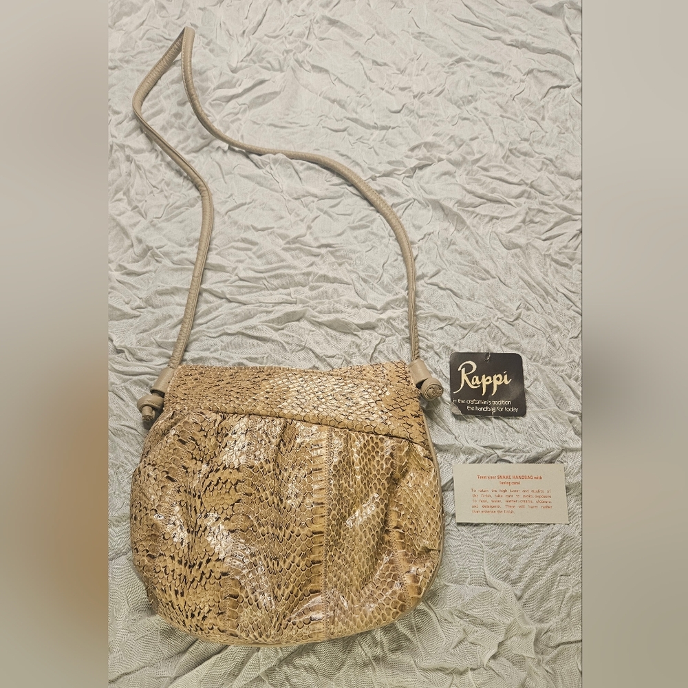 Tan Snake Print Women's Bag Purse